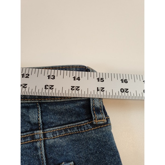 Free People Shorts Womens 27 Blue Denim Distressed Cutoff Raw Hem High Rise NWT - Picture 11 of 16